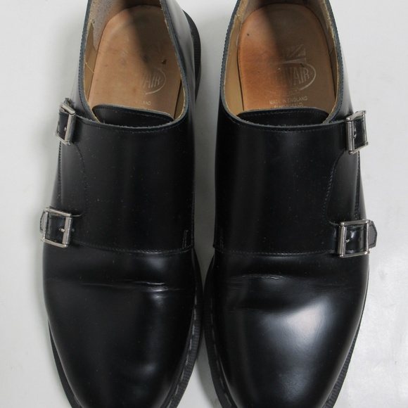 Solovair Men's Black Hi-Shine Double Buckle Monk Shoe Size 12.50 US / 11.5 UK - Picture 3 of 12
